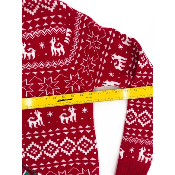 Ugly Christmas LLama Sweater Small Medium Red Candy Cane pullover Blizzard Bay - Picture 8 of 10